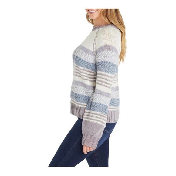 VICI oakwood striped wool blend crewneck raglan balloon knit sweater NWOT - Picture 8 of 8